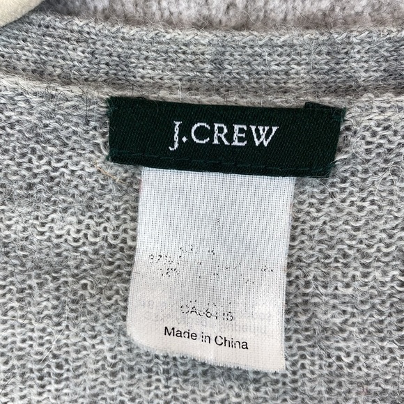 Vtg. J. Crew merino wool alpaca cardigan XS soft gray sparkle buttons pockets - Picture 2 of 11